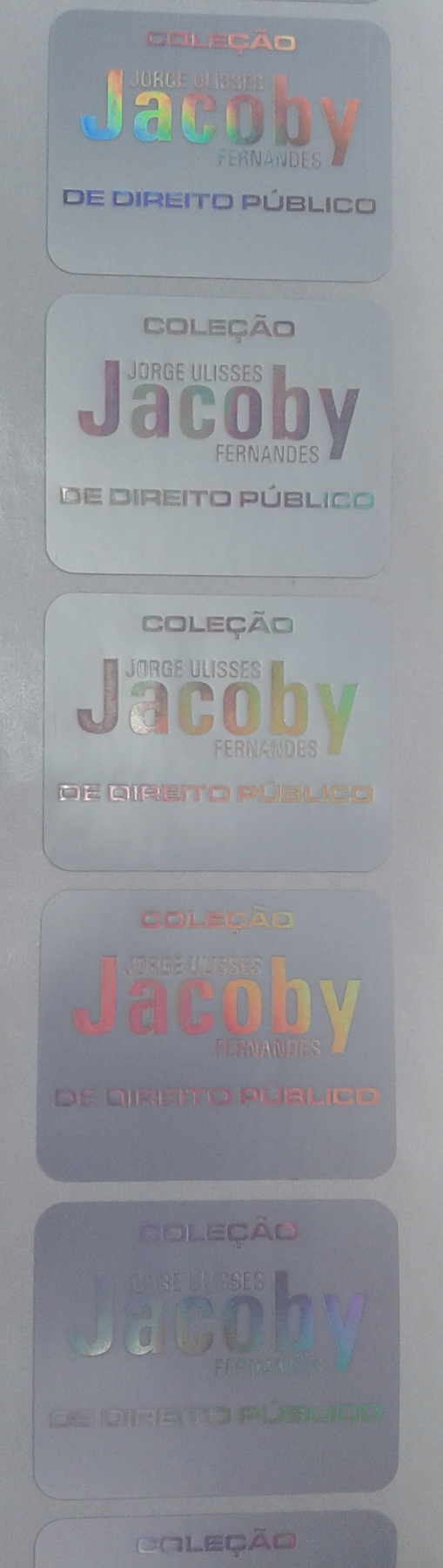 Etiqueta adesiva holográfica em poliéster fundo prata fosco - FOTO 1