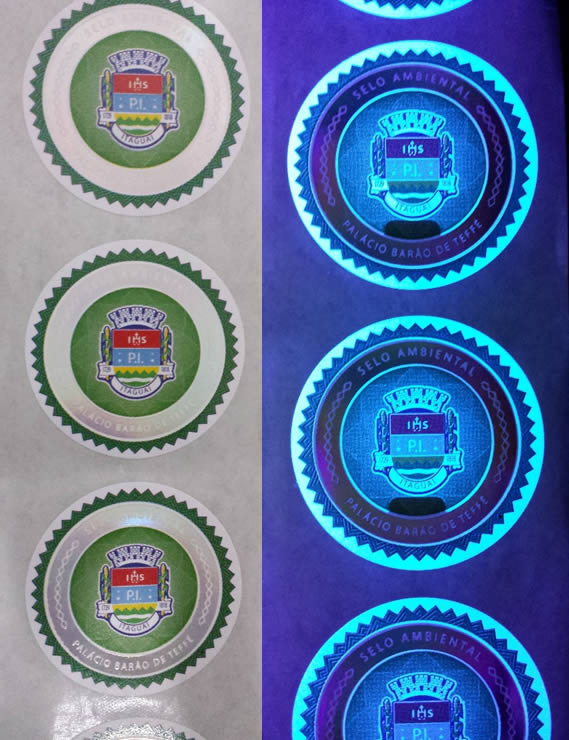 Selo de Segurança com Aplicação de Tinta Invisível - U.V. - FOTO 1