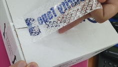 Fita de Empacotamento VOID Especial de Segurança - Branca e Azul - FOTO 5